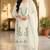 off-white chiffon designer embroidered unstitched dress material