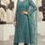 blue organza chiffon designer embroidered unstitched dress material