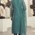blue organza chiffon designer embroidered unstitched dress material