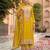 mustard chinon embroidered partywear unstitched dress material