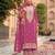 pink chinon embroidered partywear unstitched dress material