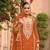 rust chinon embroidered partywear unstitched dress material