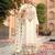 white chinon embroidered partywear unstitched dress material