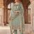 green gold silk blend embroidered partywear unstitched dress material