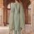 green gold silk blend embroidered partywear unstitched dress material