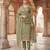 olive gold silk blend embroidered partywear unstitched dress material