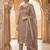 brown gold silk blend embroidered partywear unstitched dress material