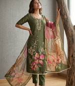 mehendi smart and elegant ceremonial unstitched dress material