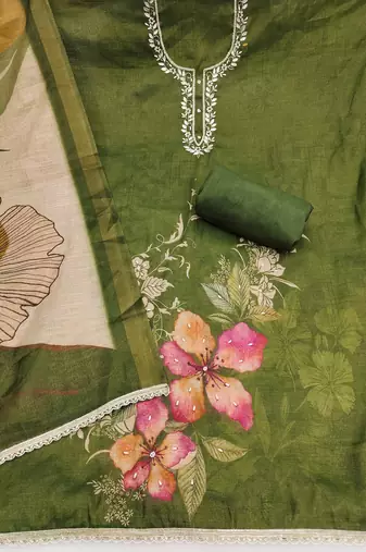 mehendi smart and elegant ceremonial unstitched dress material