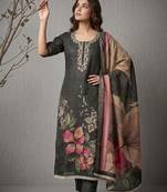 grey smart and elegant ceremonial unstitched dress material