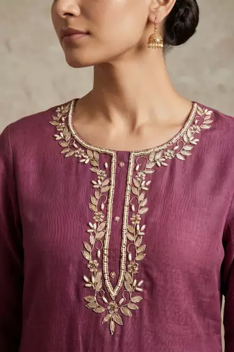 purple smart and elegant ceremonial unstitched dress material