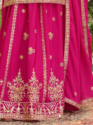 Floral Embroidered Sequinned Kurta With Sharara & Dupatta 6