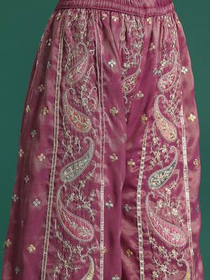 Ethnic Motifs Embroidered Sequinned Kurta with Palazzos & Dupatta 3