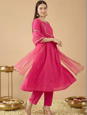 Women Empire Gotta Patti Kurta with Trousers & With Dupatta 1