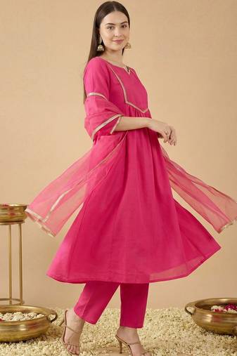 Women Empire Gotta Patti Kurta with Trousers & With Dupatta