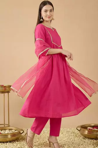 Women Empire Gotta Patti Kurta with Trousers & With Dupatta
