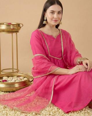 Women Empire Gotta Patti Kurta with Trousers & With Dupatta 4