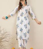 Women Floral Printed Regular Pure Cotton Kurta with Trousers