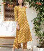 Women Printed Regular Pure Cotton Kurta with Trousers