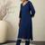 Women Ethnic Motifs Embroidered V-Neck Regular Sequinned Kurta with Trousers