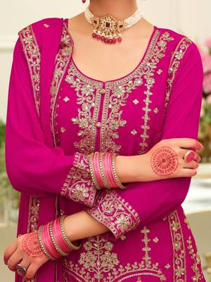 Women Ethnic Motifs Embroidered Mirror Work Kurta With Palazzos & Dupatta 2