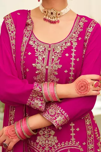 Women Ethnic Motifs Embroidered Mirror Work Kurta With Palazzos & Dupatta