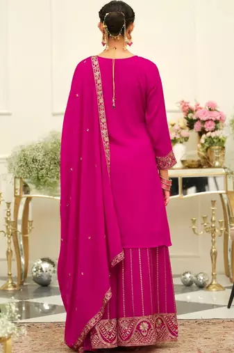 Women Ethnic Motifs Embroidered Mirror Work Kurta With Palazzos & Dupatta