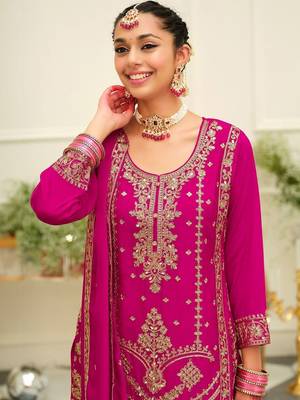 Women Ethnic Motifs Embroidered Mirror Work Kurta With Palazzos & Dupatta 5