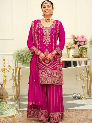 Women Ethnic Motifs Embroidered Mirror Work Kurta With Palazzos & Dupatta 6
