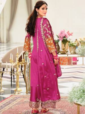Women Ethnic Motifs Embroidered Panelled Kurta with Palazzos & With Dupatta 7