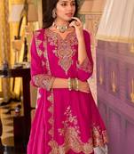 Women Ethnic Motifs Embroidered Regular Thread Work Kurta with Palazzos & With Dupatta