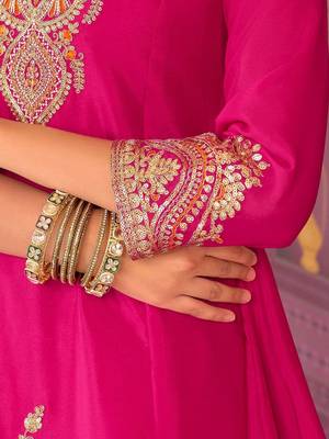 Women Ethnic Motifs Embroidered Regular Thread Work Kurta with Palazzos & With Dupatta 3