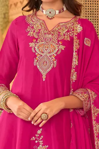 Women Ethnic Motifs Embroidered Regular Thread Work Kurta with Palazzos & With Dupatta