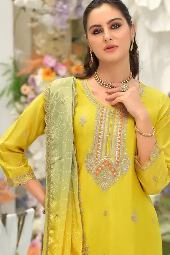 Women Ethnic Motifs Embroidered Regular Sequinned Kurta with Sharara & With Dupatta