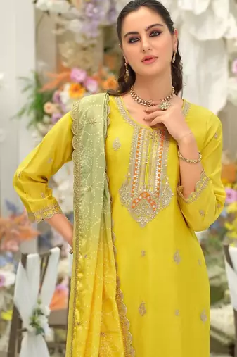 Women Ethnic Motifs Embroidered Regular Sequinned Kurta with Sharara & With Dupatta