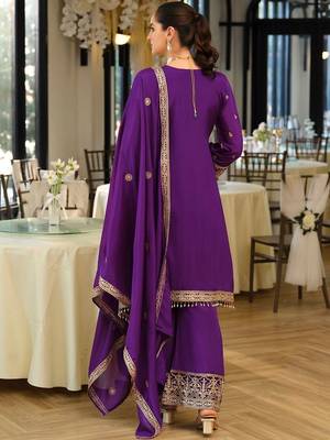 Women Ethnic Motifs Embroidered Regular Thread Work Kurta with Palazzos & With Dupatta 7