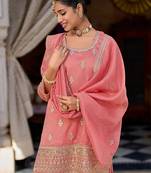 Women Floral Embroidered Kurti with Palazzo & Dupatta