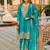 Floral Embroidered Mirror Work Sequinned Anarkali Kurta With Dhoti & Dupatta