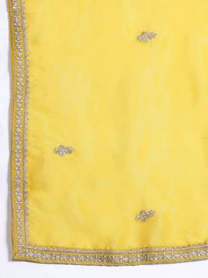 Ethnic Motifs Embroidered Sequinned Kurta with Palazzos & With Dupatta 4