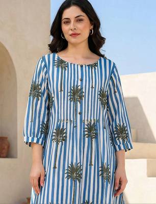 Women Printed Regular Pure Cotton Kurta with Trousers 2
