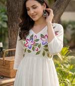 Women Floral Printed Empire Pure Cotton Kurta with Trousers & With Dupatta