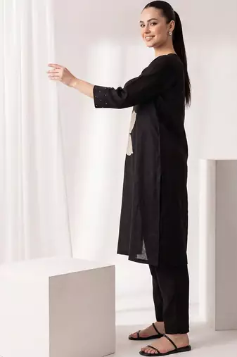 Women Ethnic Motifs Regular Thread Work Kurta with Trousers