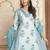 Women Floral Printed Panelled Thread Work Pure Cotton Kurta with Trousers & With Dupatta