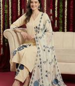 Women Floral Printed Regular Kurta with Palazzos & With Dupatta