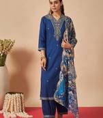 Women Ethnic Motifs Embroidered Regular Thread Work Kurta With Salwar & Dupatta