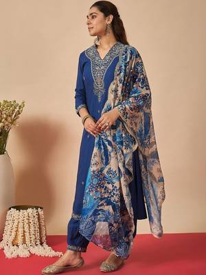 Women Ethnic Motifs Embroidered Regular Thread Work Kurta With Salwar & Dupatta 6