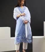 Women Printed Regular Linen Kurta with Trousers & With Dupatta