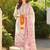 Floral Printed Round Neck Thread Work Linen Kurta With Trousers & Dupatta