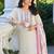 Floral Printed Round Neck Thread Work Linen Kurta With Trousers & Dupatta
