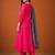 Women's Beautiful Embroidery Work Gold Silk Fabric Flared Anarkali Pant and Dupatta Set